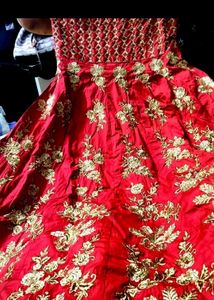 Red Embroidered ethnic gowns