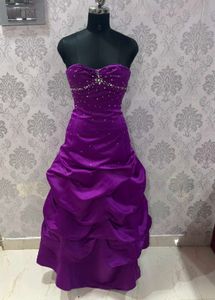Elegant Purple Embellished Gown