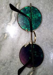 Round Green Tinted Sunglasses