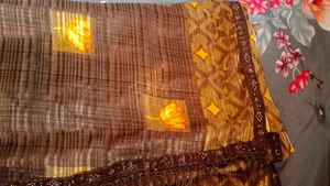 Elegant Brown Floral Saree