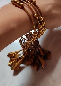 Gold Bangles With Latkan (New)