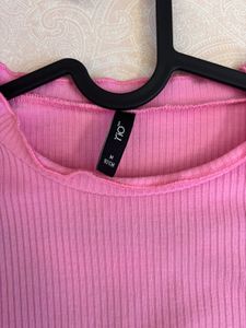 🎀Pink ribbed full-sleeve top 🎀