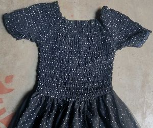 Black With White Polka Dots Midi Dress