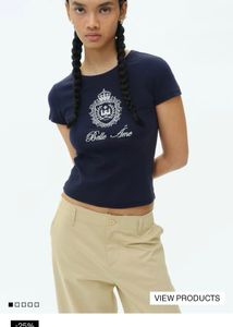 H&M Navy Blue Ribbed T-shirt