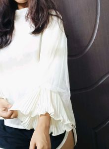 Sheer Off-white Korean Top｡⁠*⁠♡