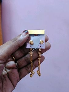 Gold Flower Dangle Earrings