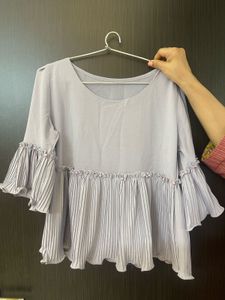 Pleated Ruffle Top