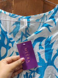 Blue &amp; White Printed Dress