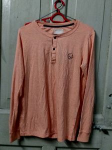Light Orange Coloured Full Sleeved Men's Tshirt