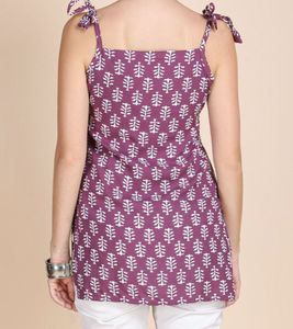 Purple Print Tie-Strap Tank