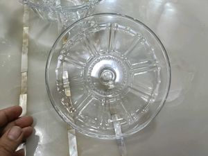 Crystal clear glass Bowl with lid set of 2