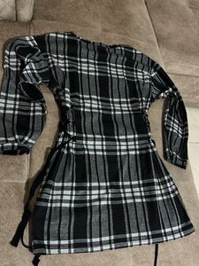 Plaid Long Sleeve Mini Dress