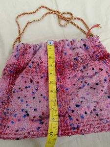 Pink Tweed Shoulder Bag