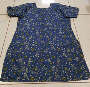 Blue Flower Printed Top