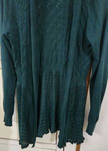Bottle Green Mid Length Shrug