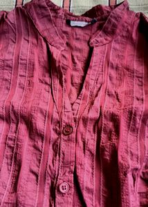 Striped Button-Down Top