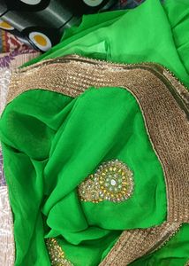 Green Embellished Saree