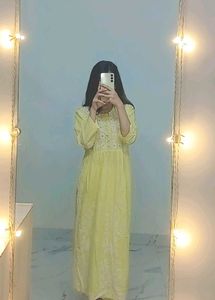 Light Yellow Embroidered Dress