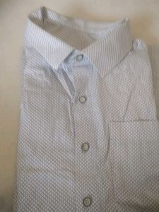 Nice Shirt White Background Blue And Yellow Print
