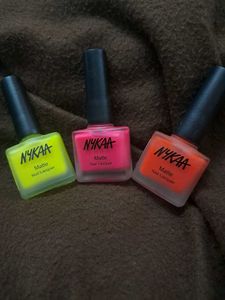 Nykaa Matte Nail Lacquer Combo Of Three