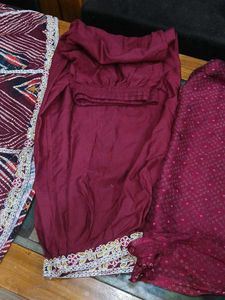Maroon Anarkali Set