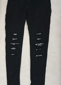Distressed Black Jeans