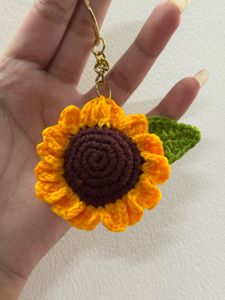 Crochet Sunflower Keychain