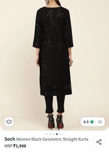 SOCH women Sequins Black Kurta
