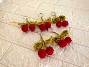 Cherry 🍒 Crochet Keychain