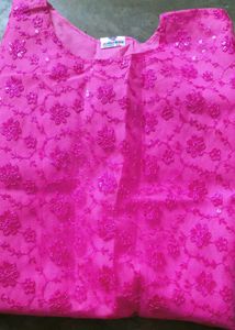 Hot Pink Lace Tunic with Sequins