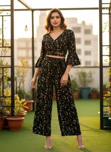 Black Floral co-ord Set