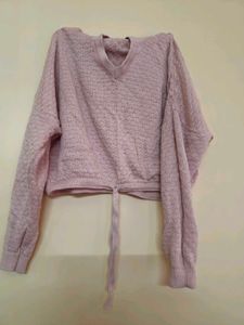 Pink Knit Turtleneck Sweater