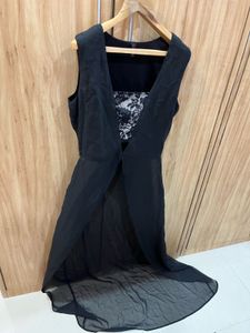 Asymmetrical Lace Black Top- Size S