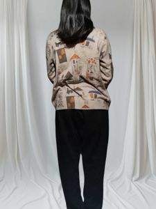 Patterned Long Sleeve Top