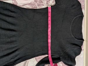 Elegant Black Mini Dress W/O Belt