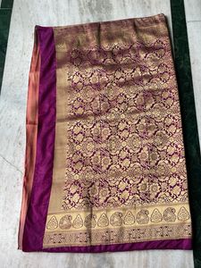 Elegant Pink Banarasi Saree