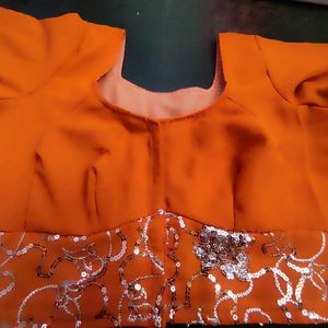 42" Size Single Katori Orange Sequin Blouse