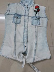 Denim Rose Top