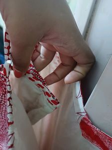 Off White And Red Cute Dress