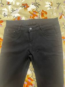 Black Stretchable Denim For Girls
