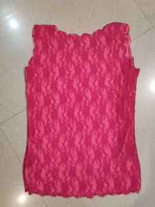 Pink Lace Tank Top