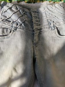 High-Waisted Denim Jeans