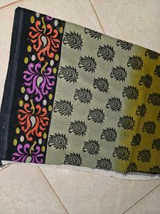 Paisley Print polyester saree multicolour