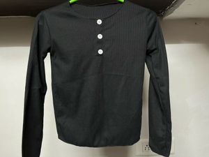 Stylish Black Long Sleeve Top🖤
