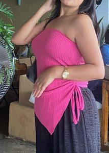 Pink Tie-Side Tube Top