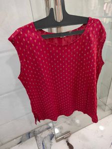 Maroon  Printed Kurta