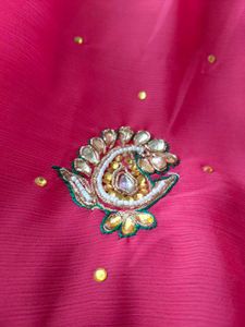 Pink Embellished Sari