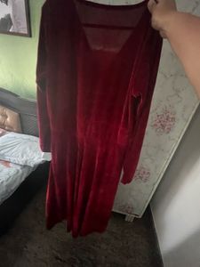 Luxe Velvet Long Gown Without Belt