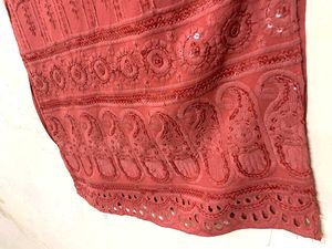 Women&#39;s Embroided Long Coral Kurti
