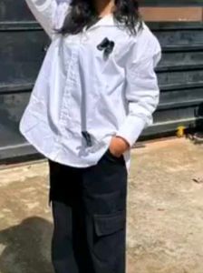 Oversized White Shirt And Black Pant